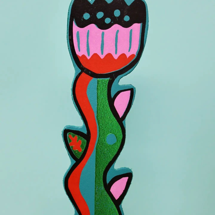 Tulip Blooming Lovely Leather Bookmark - Turquoise