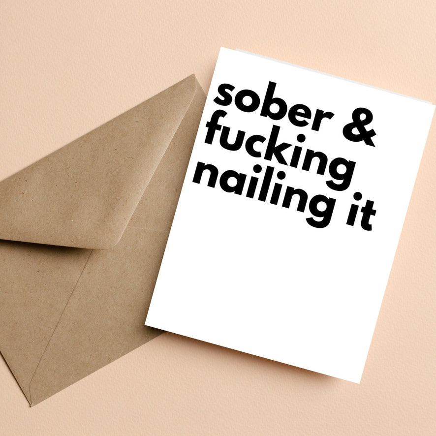 Sober and Nailing It Card