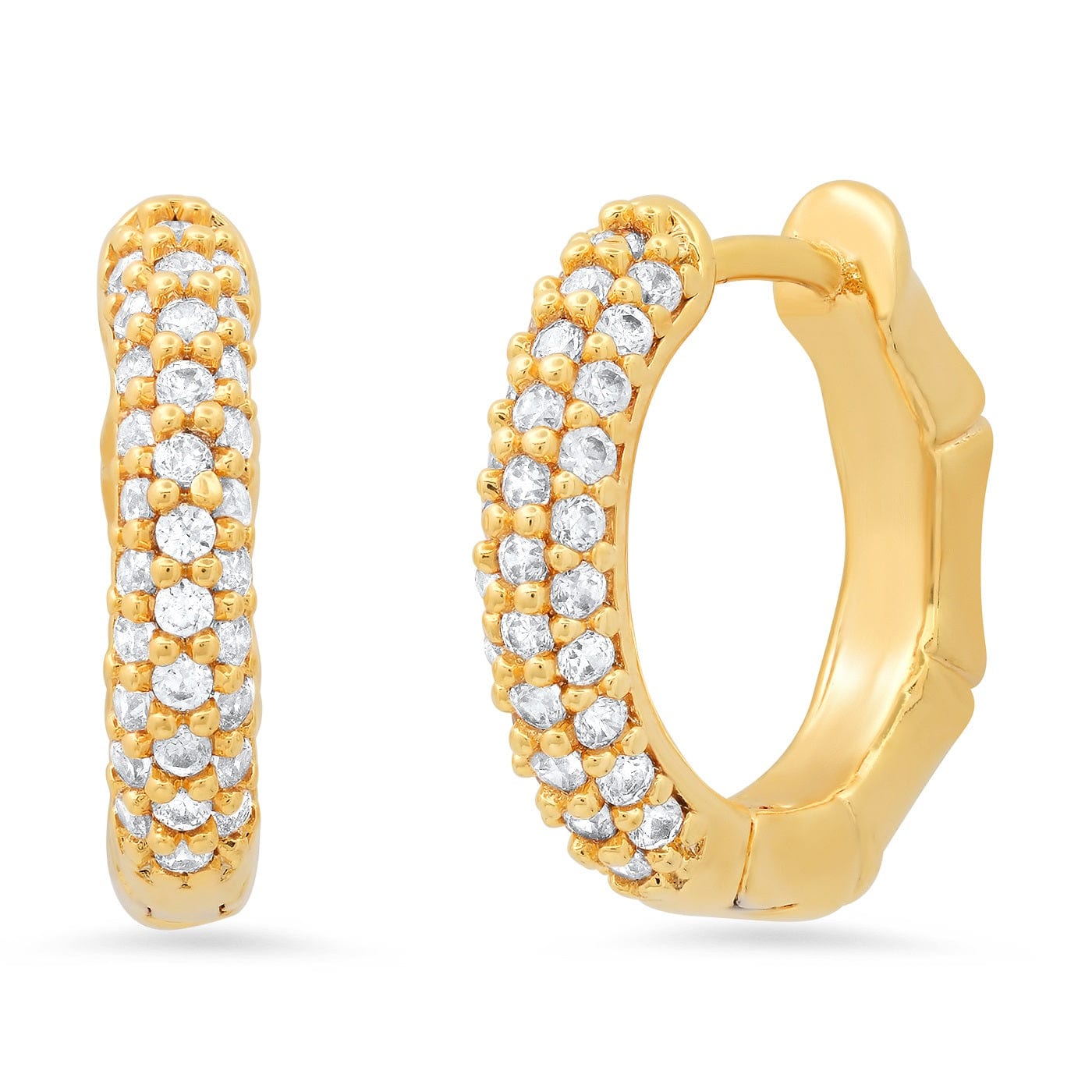 Banboo Print and Pave CZ Reversible Huggies