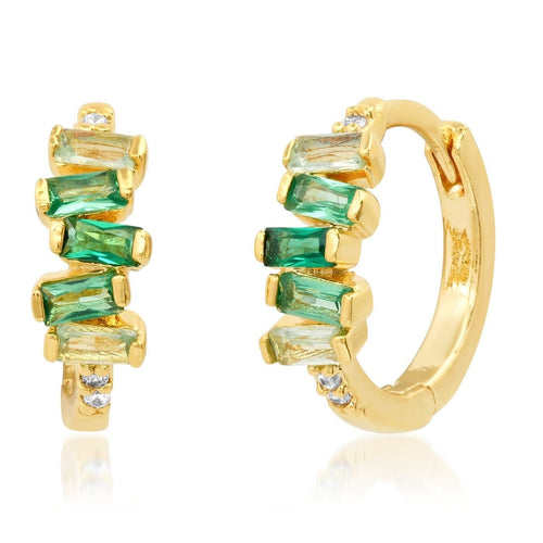 Load image 1 in gallery view. Stacked Baguette Huggies - Green