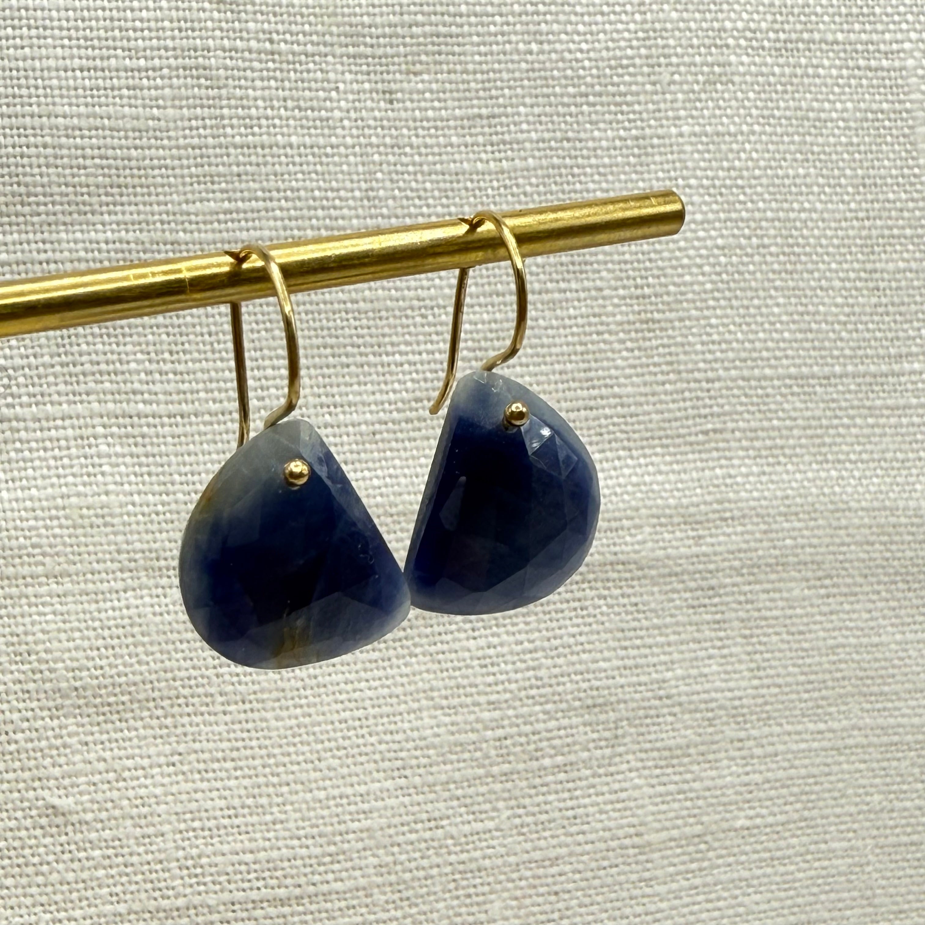 Midi Crescent Sapphire Gold Filled Earring