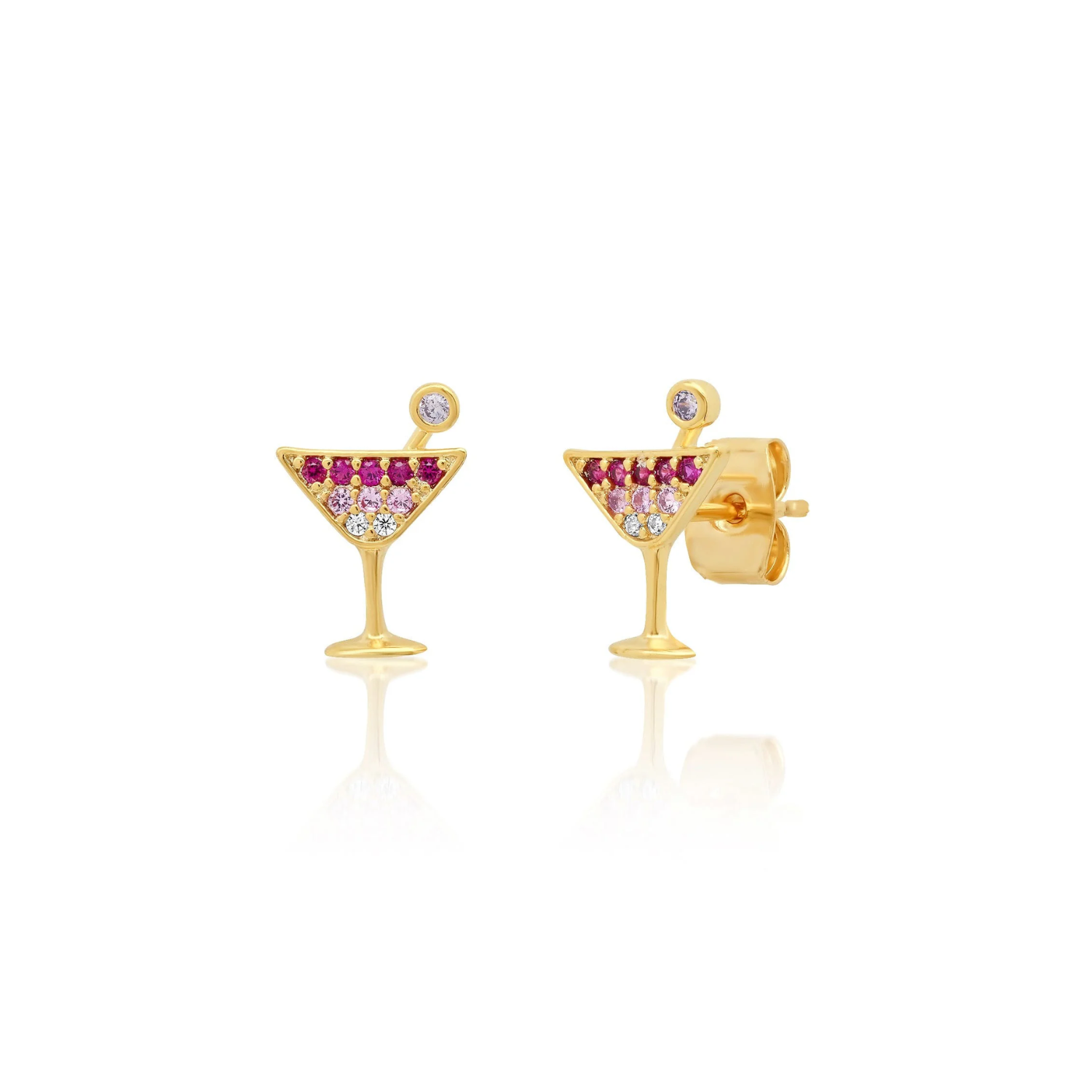 Martini Glass Studs with Ombre Stone Accents Tai Jewelry