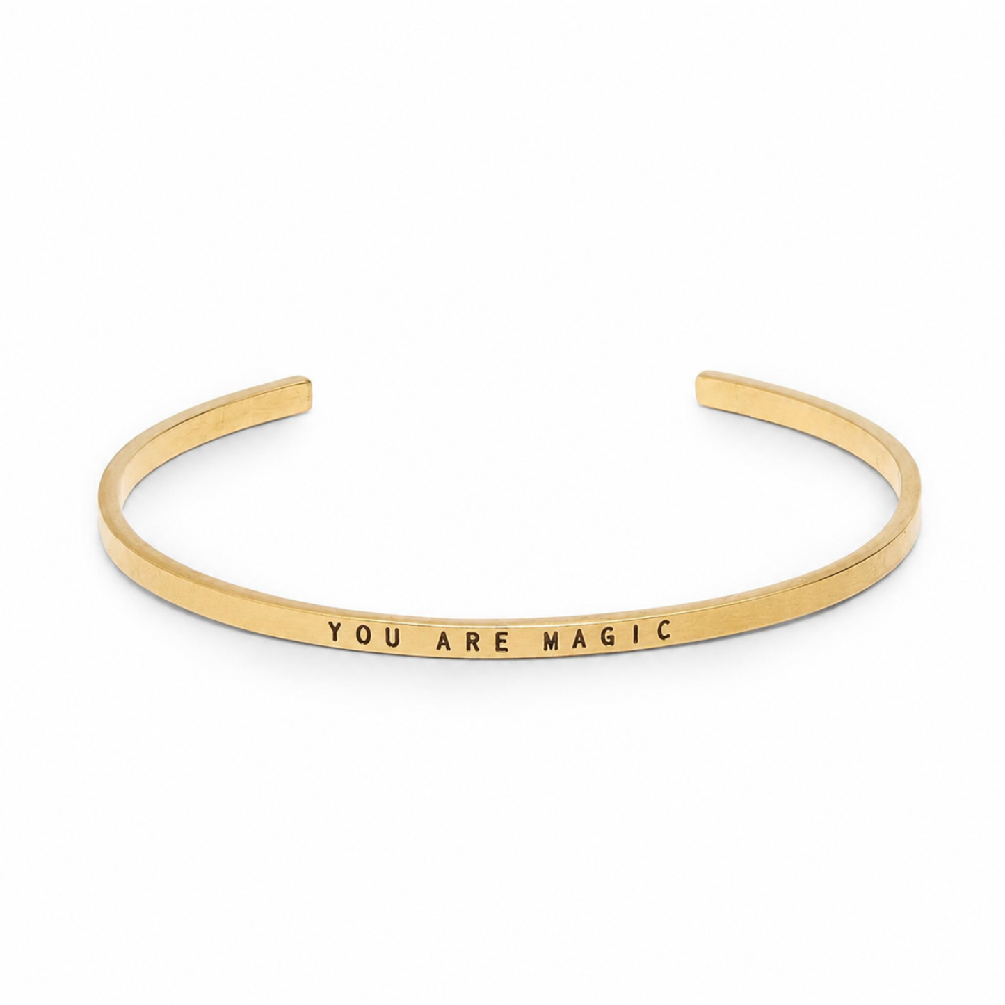 Narrow Cuff Stamped Thin Bracelet - You Are Magic