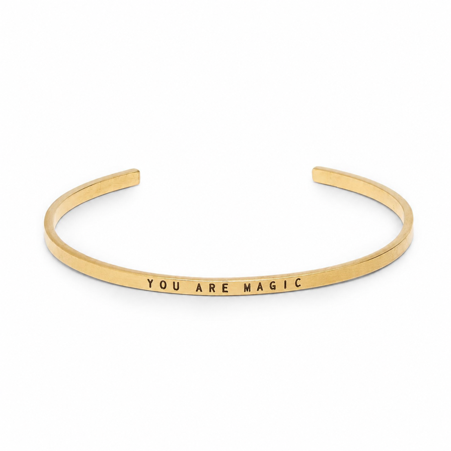 Narrow Cuff Stamped Thin Bracelet - You Are Magic