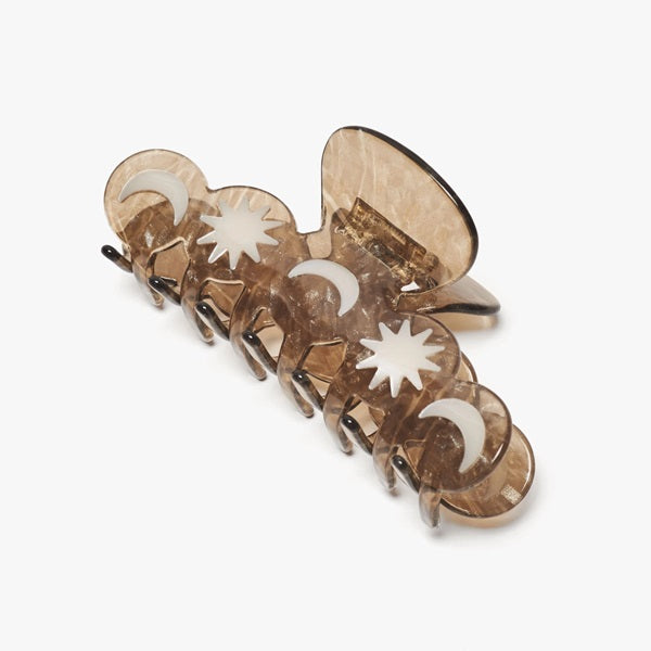 Hera Moon and Stars Silver Shimmer Xl Hair Claw