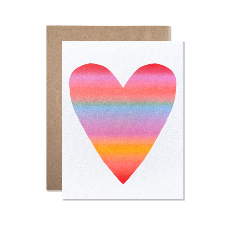 Large Neon Gradient Heart Card