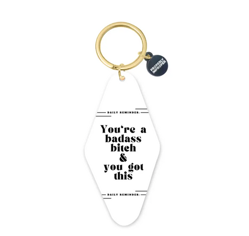Load image 1 in gallery view. You're a Badass - White Printed Keychain