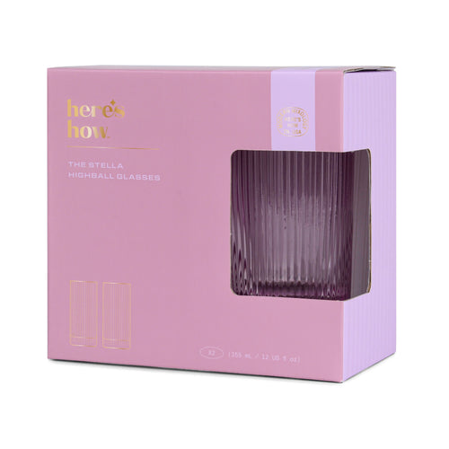 Load image 1 in gallery view. The Stella Highball Glass - Lilac - Set of 2 Here's How