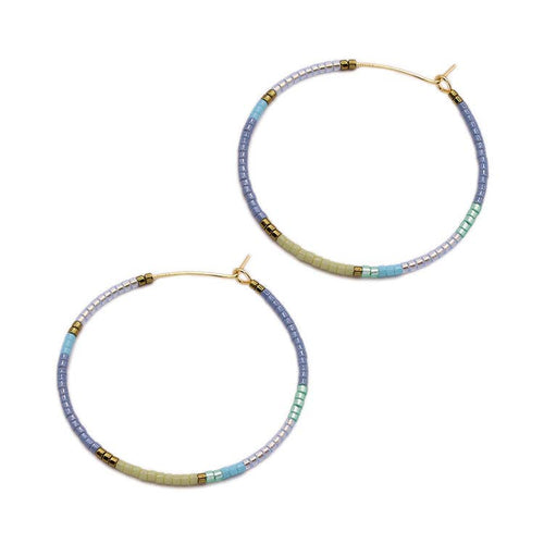 Load image 1 in gallery view. Beauty Hoops - Denim Blues