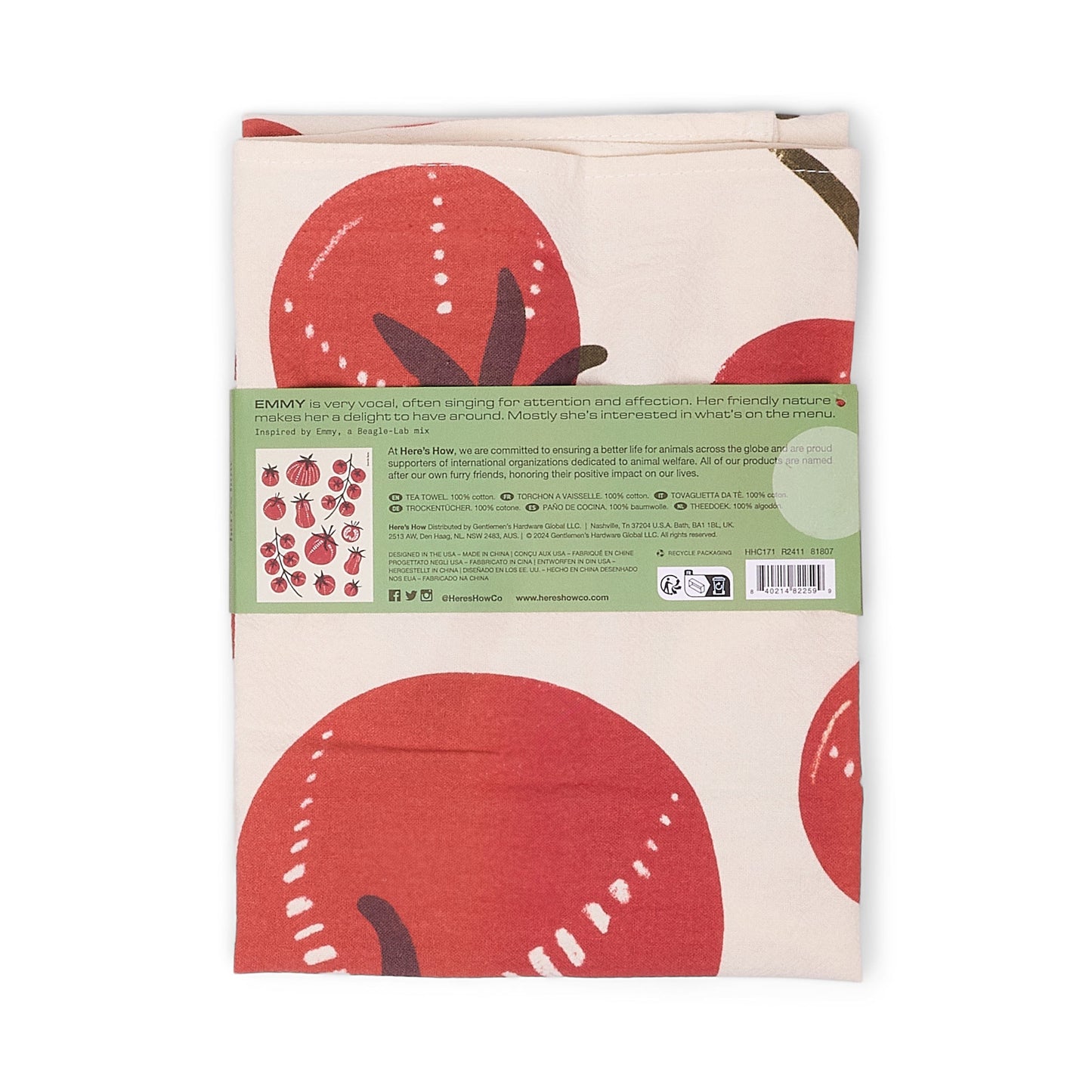 Emmy Tea Towel - Tomato