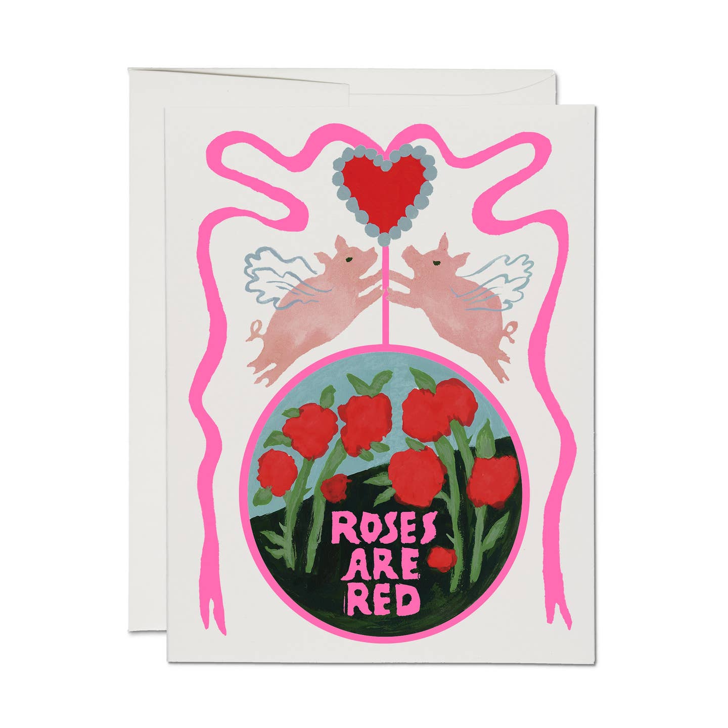 Ribbons and Roses Greeting Card Red Cap Cards