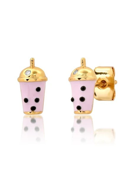 Enamel Boba Stud - Lilac Tai Jewelry
