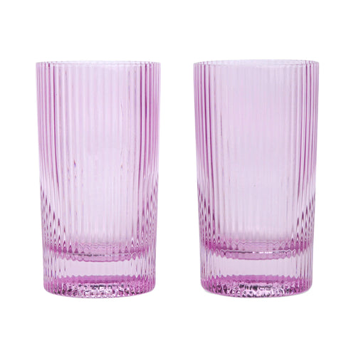 Load image 1 in gallery view. The Stella Highball Glass - Lilac - Set of 2 Here's How