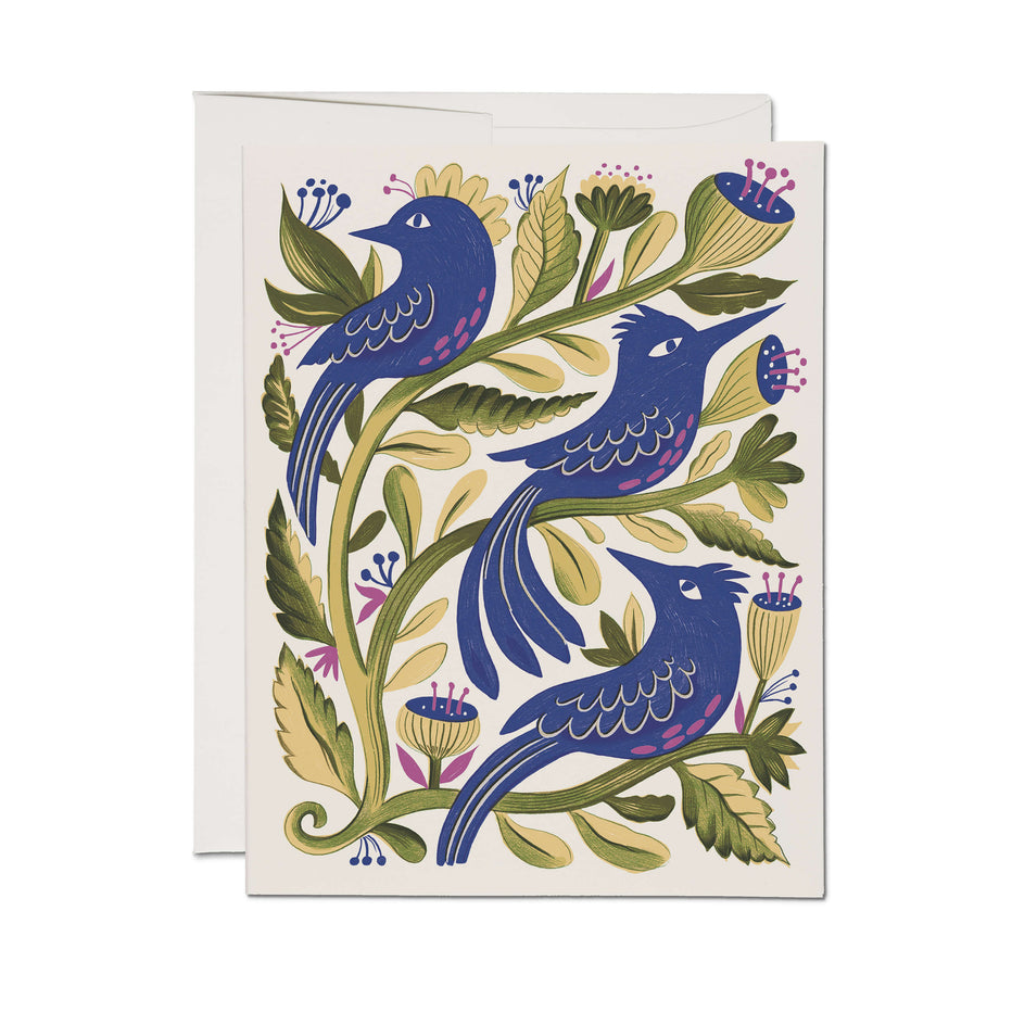 Purple Birds Greeting Card