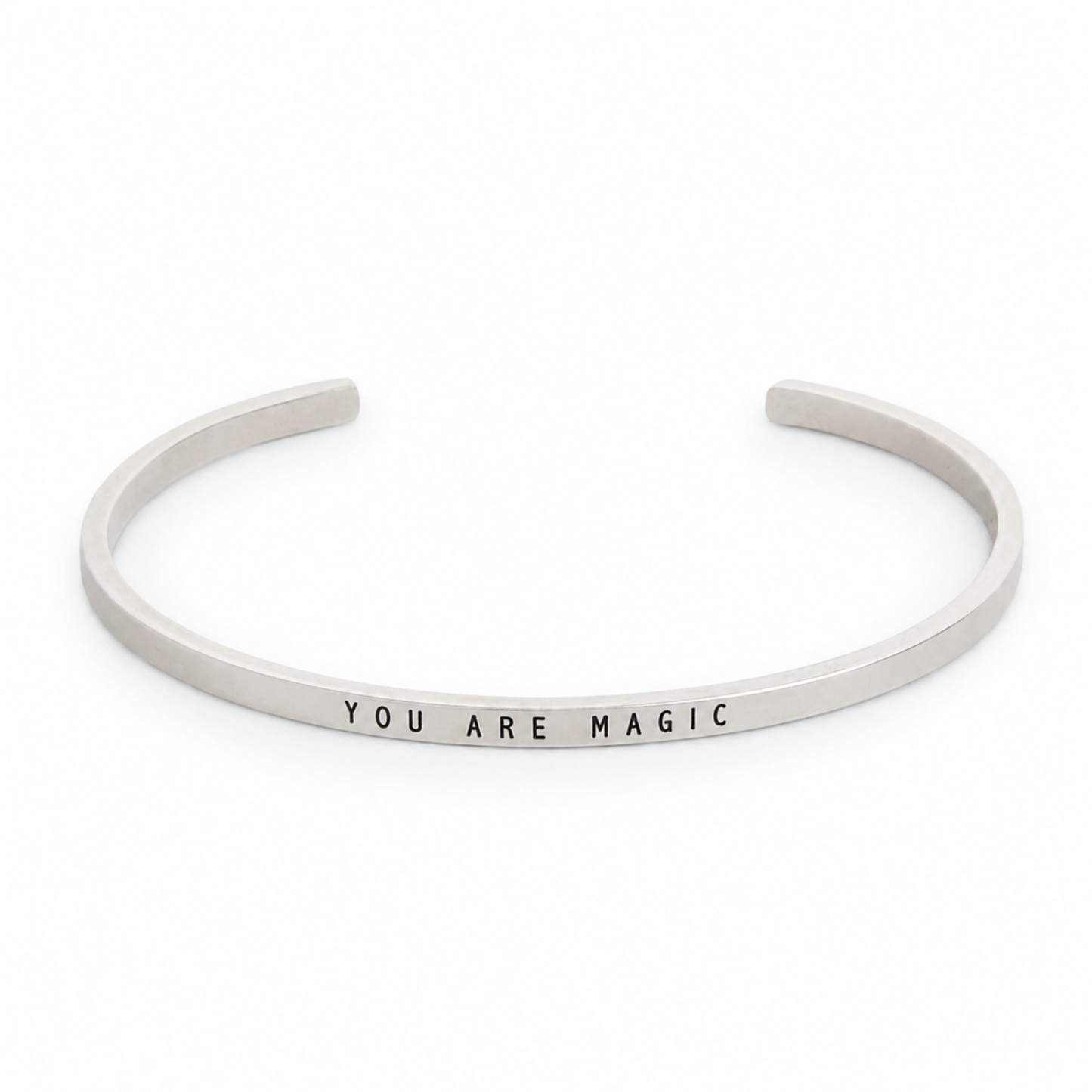 Narrow Cuff Stamped Thin Bracelet - You Are Magic