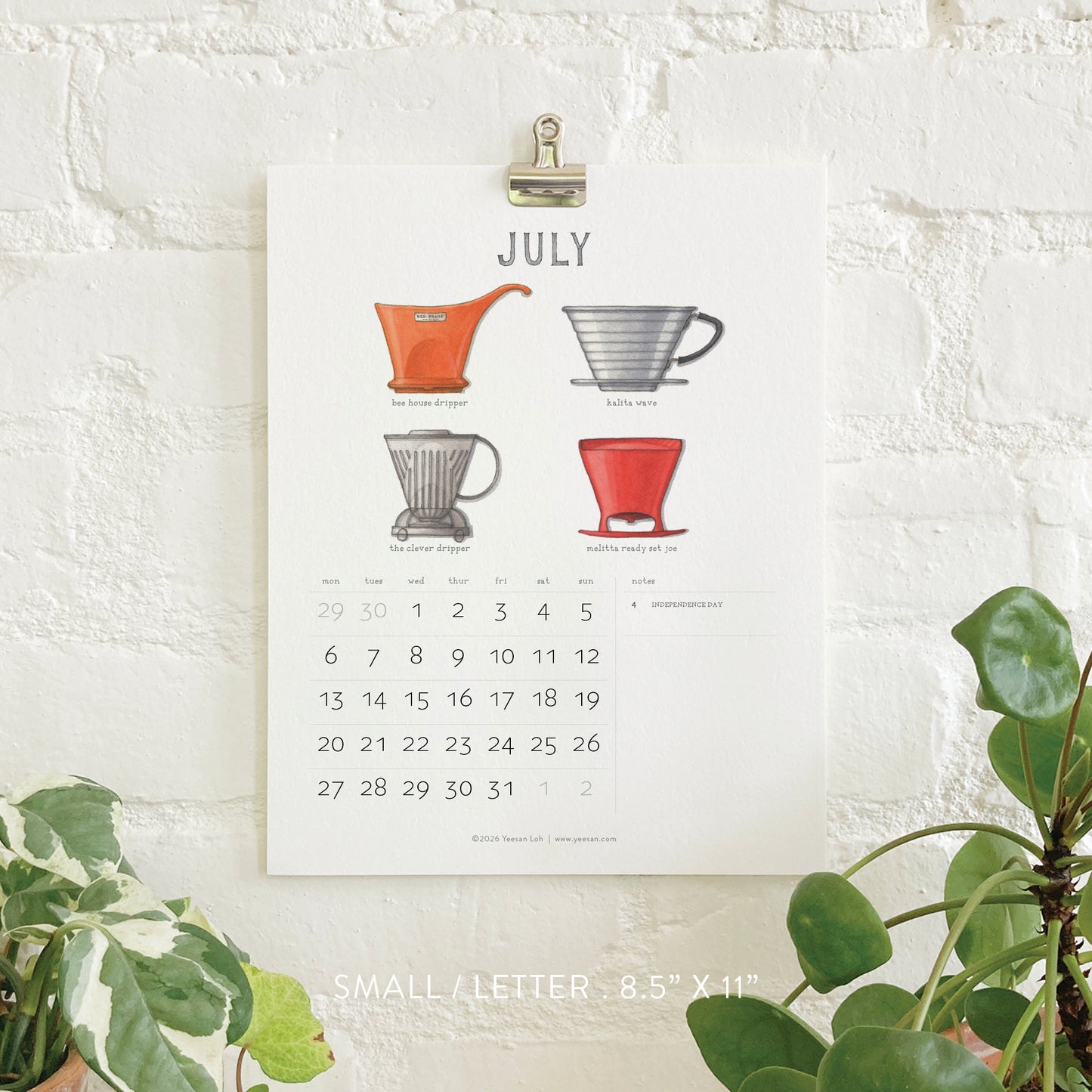2026 Calendar- Small - Coffee Brewing