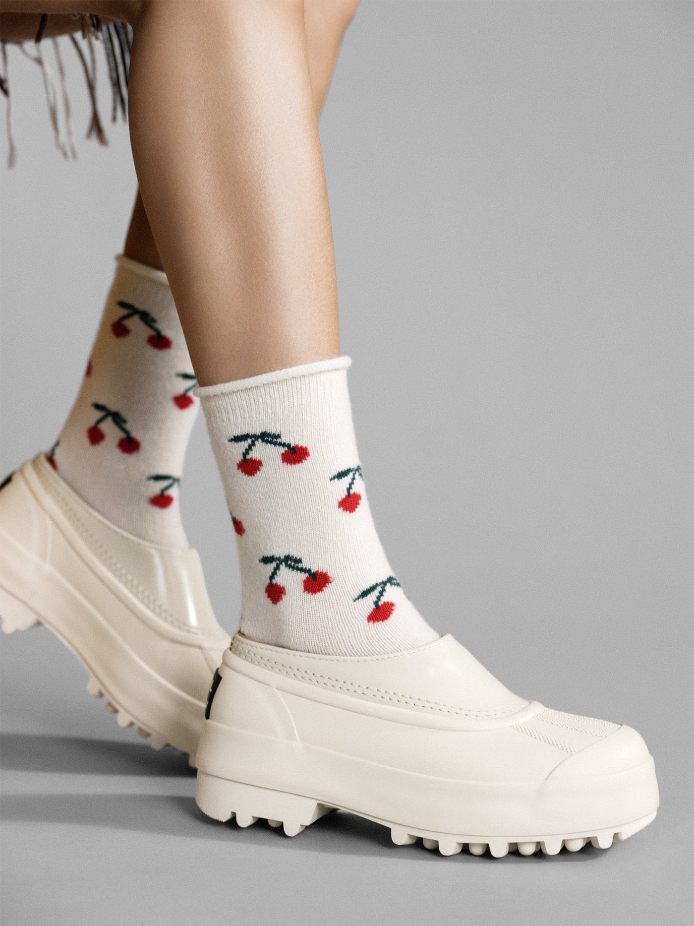 Cherry Bomb Cashmere Crew Socks