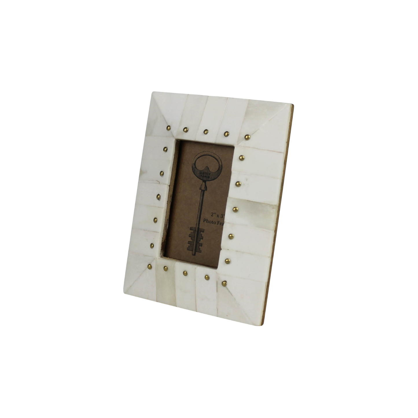 Bone Frame, Brass Rivets- Rectangle