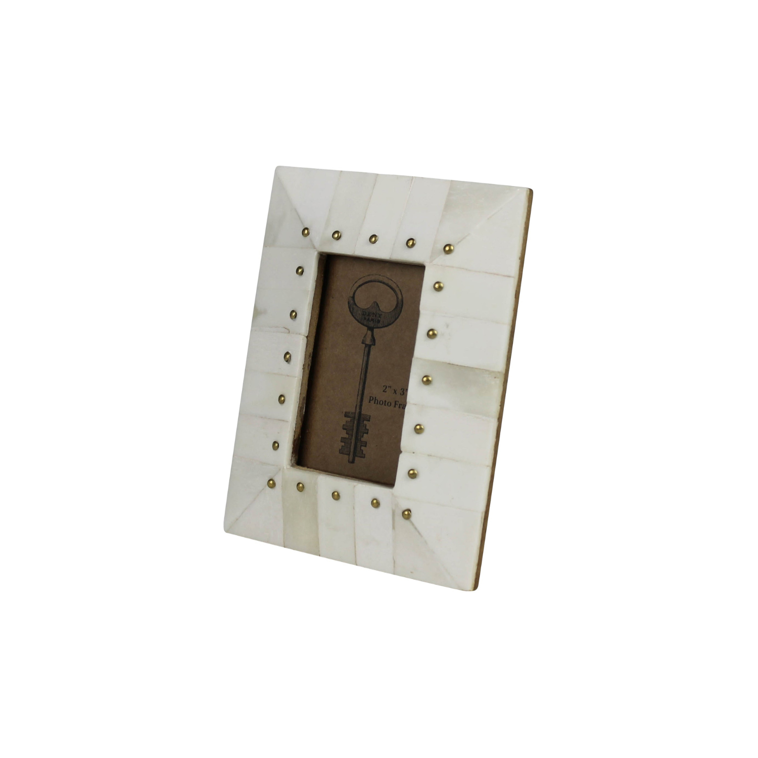 Bone Frame, Brass Rivets- Rectangle