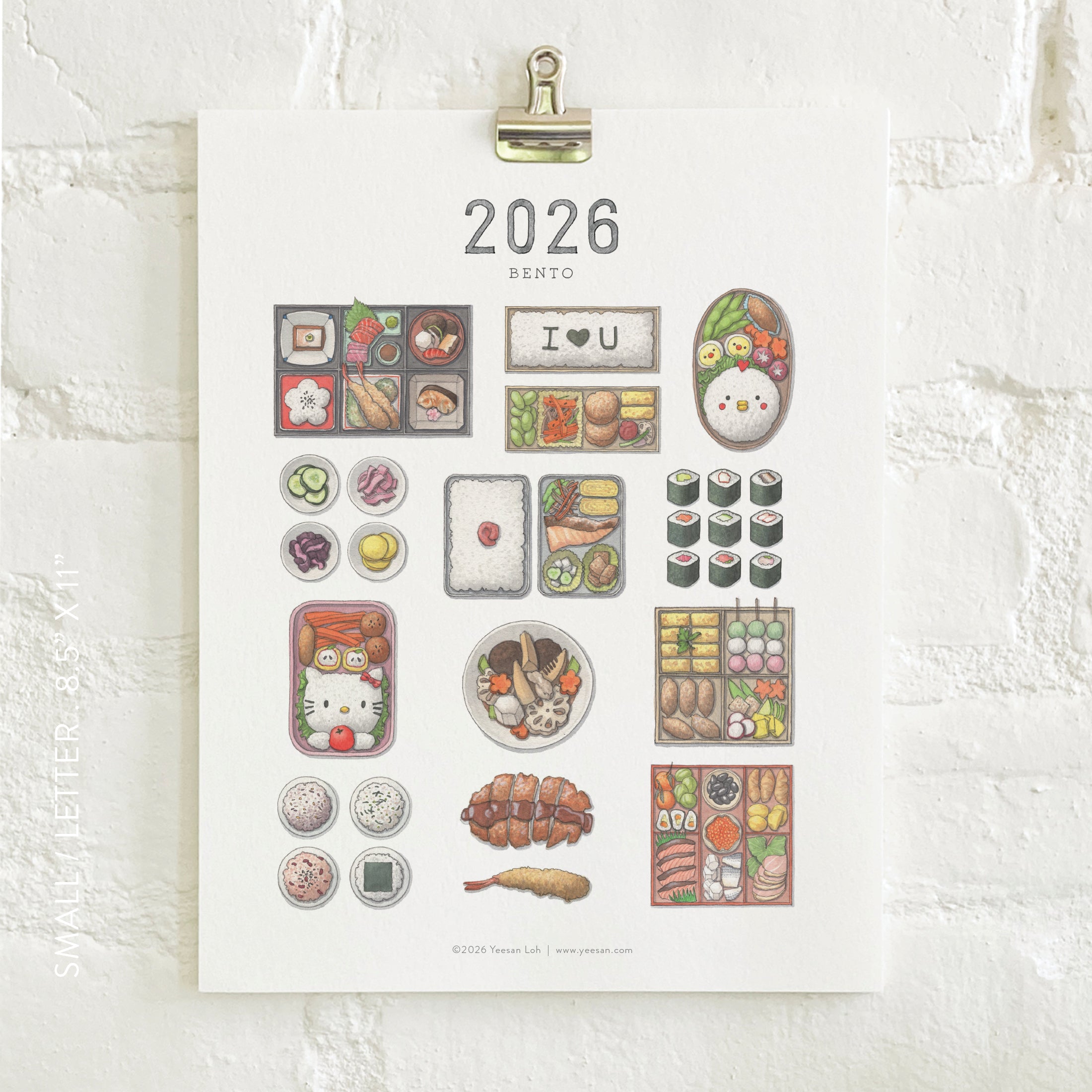 2026 Calendar- Small - Bento