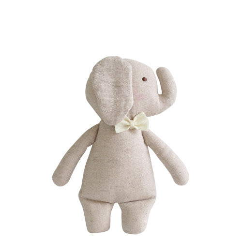 Linen Mini Rattle Elephant