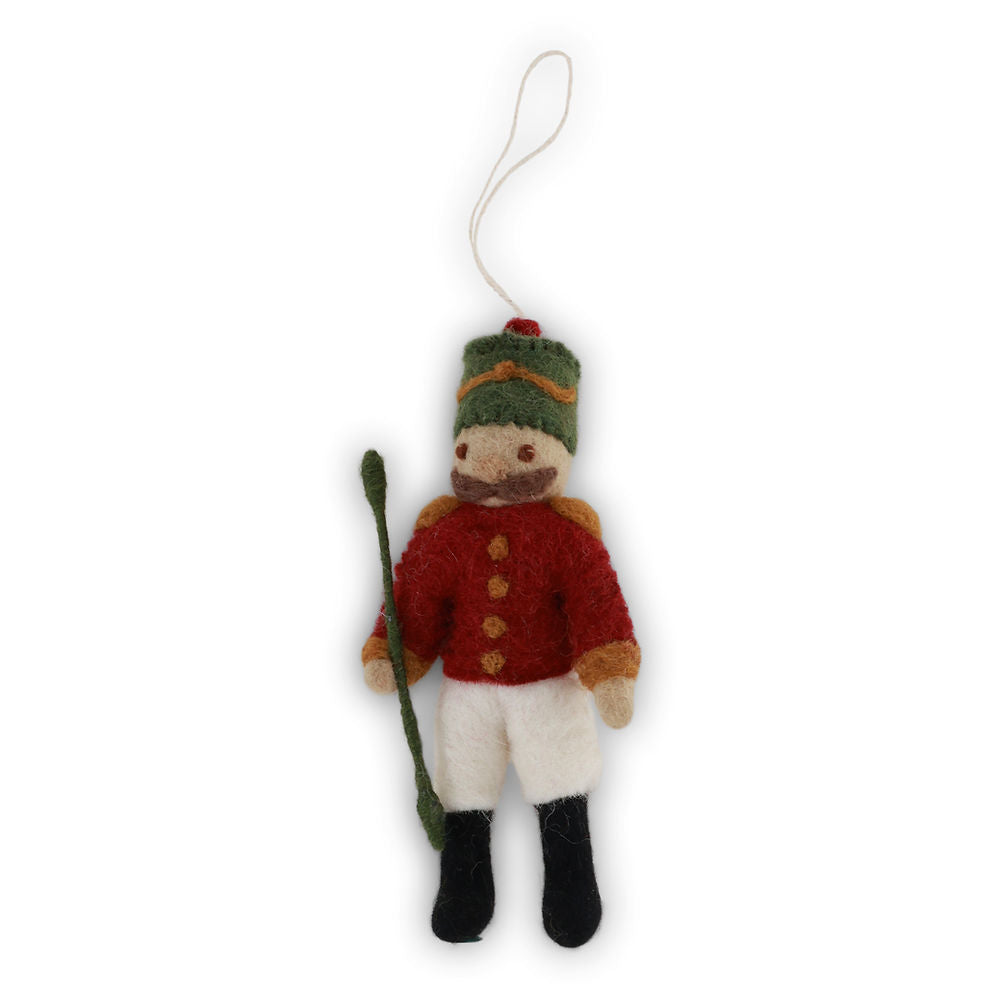 Nut Cracker w/Red Jacket & Green Hat Felt Ornament