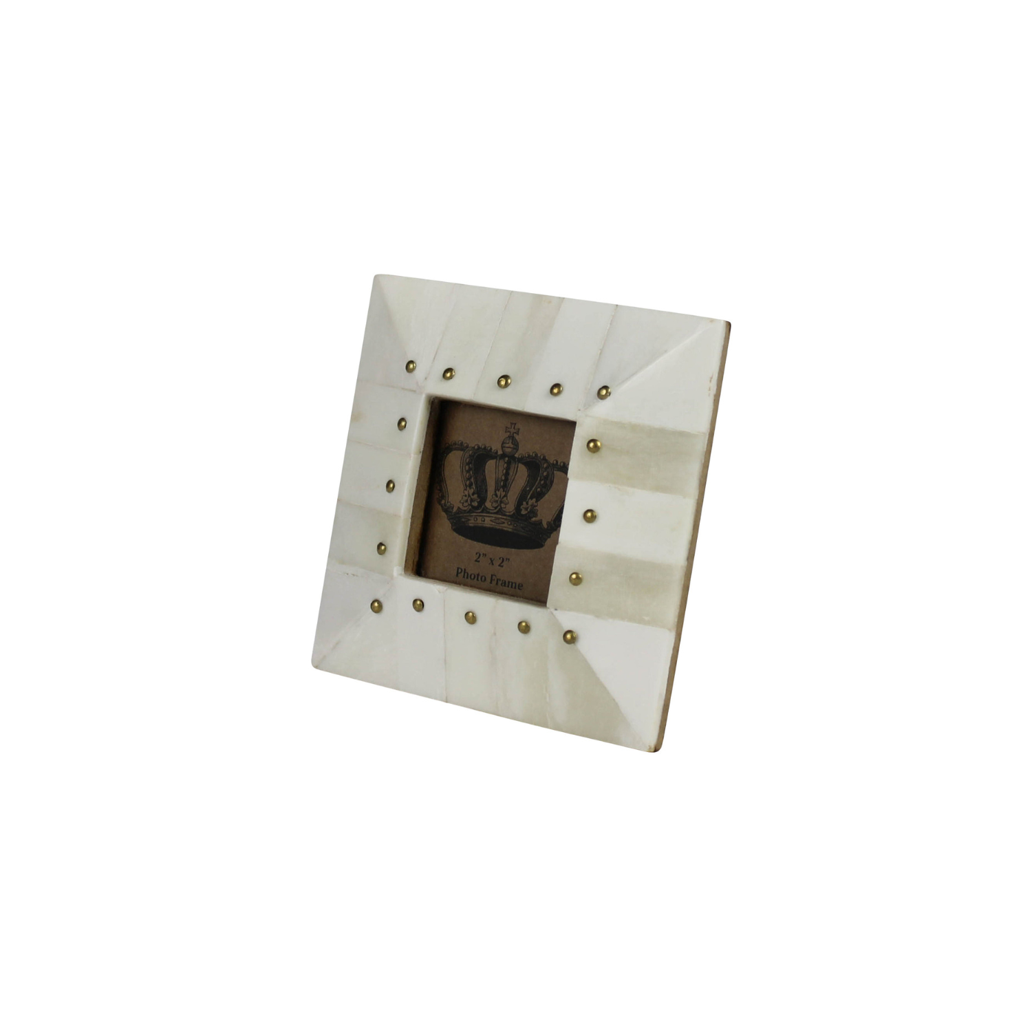 Bone Frame, Brass Rivets- Square