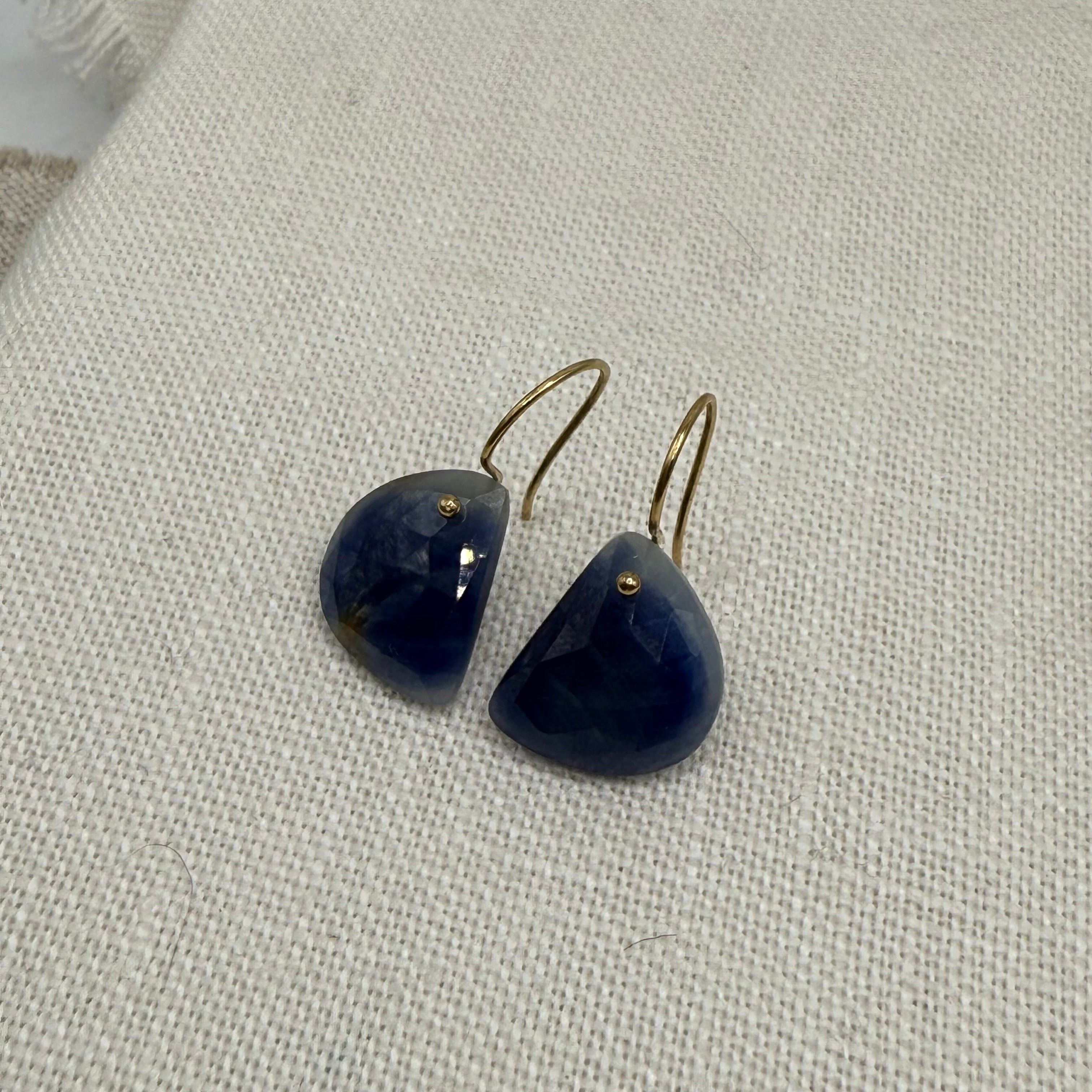 Midi Crescent Sapphire Gold Filled Earring