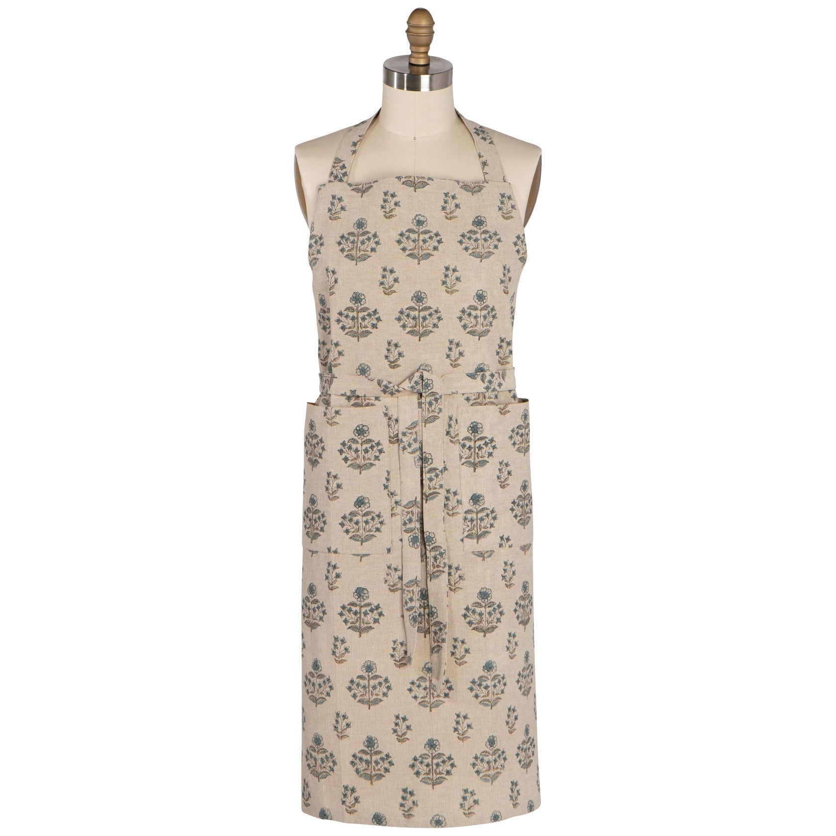 Block Print Apron - Salvia Danica