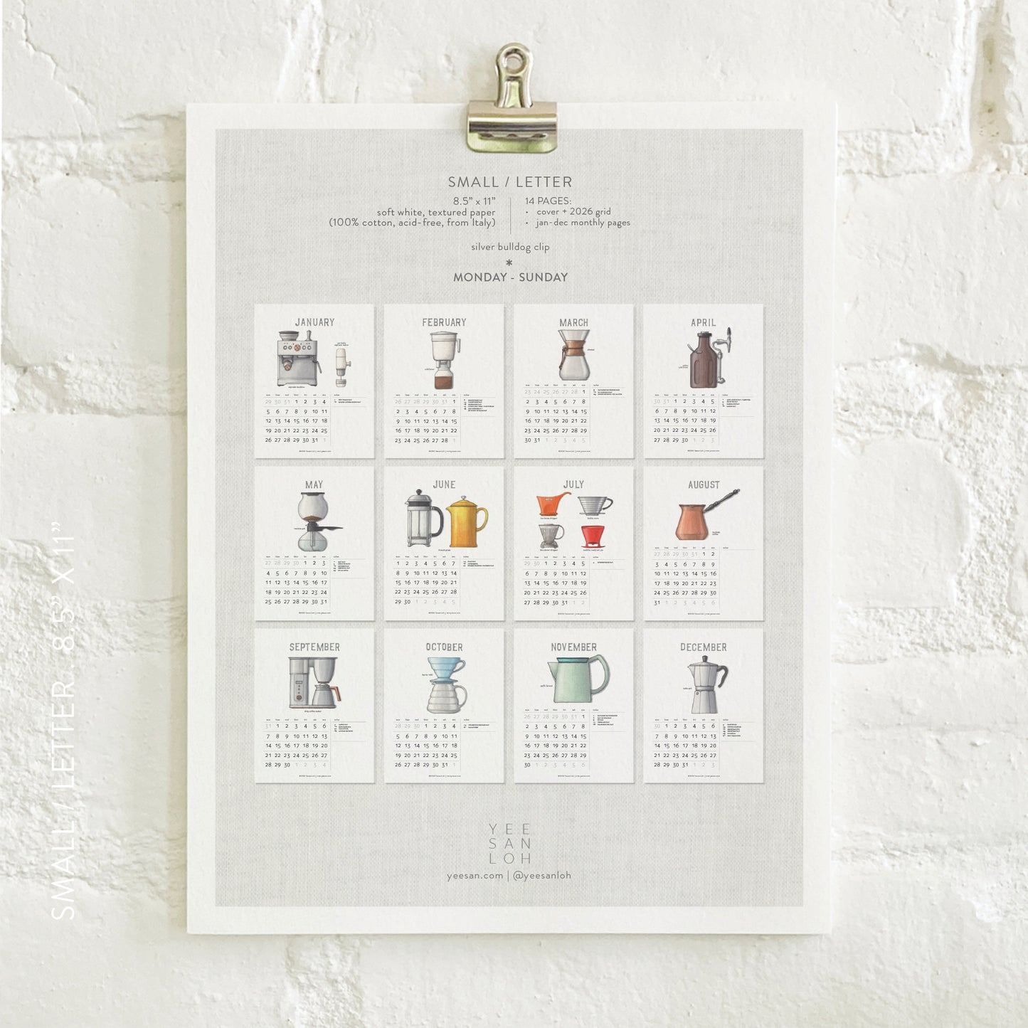 2026 Calendar- Small - Coffee Brewing