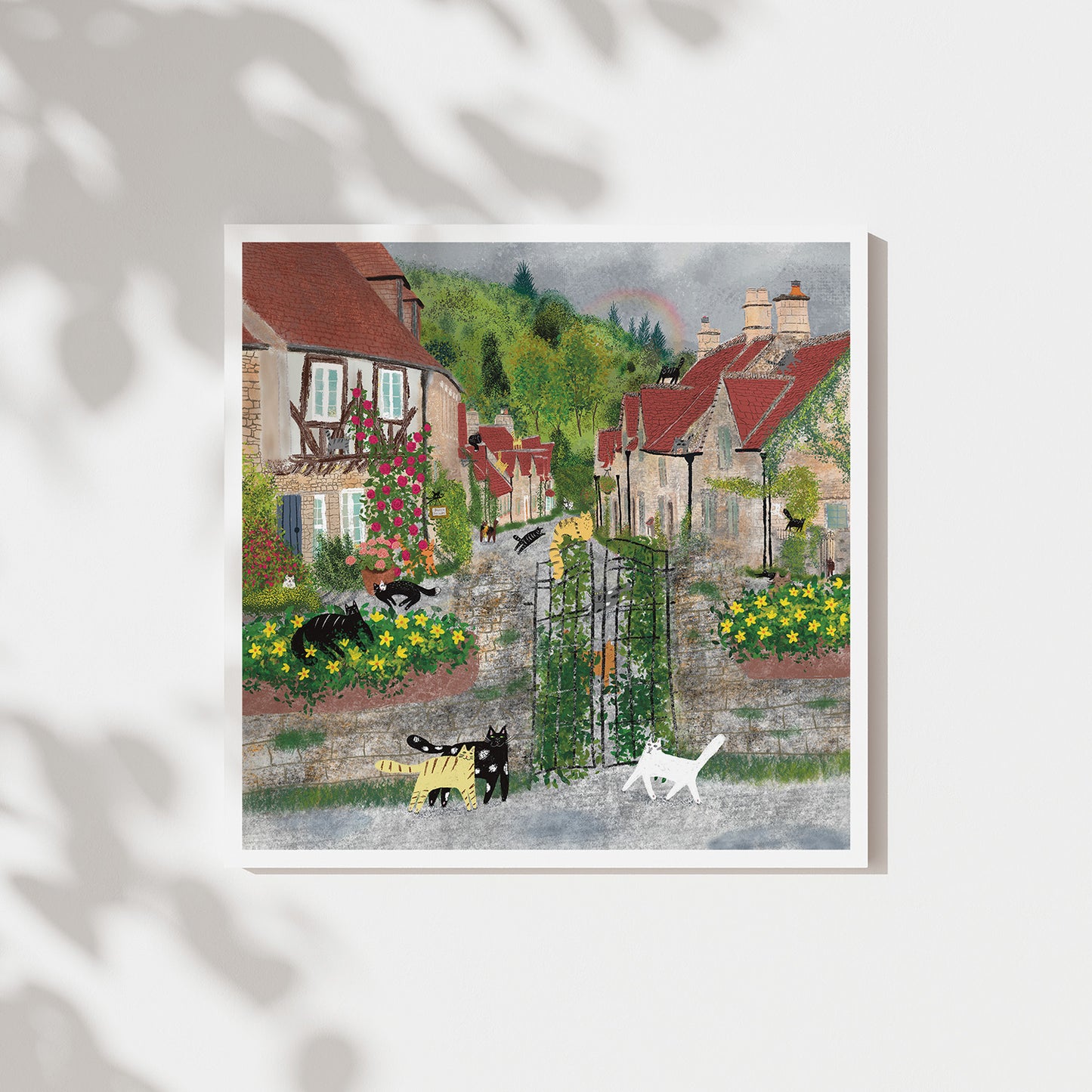 Cats in An Ancient Town Unframed Art Print