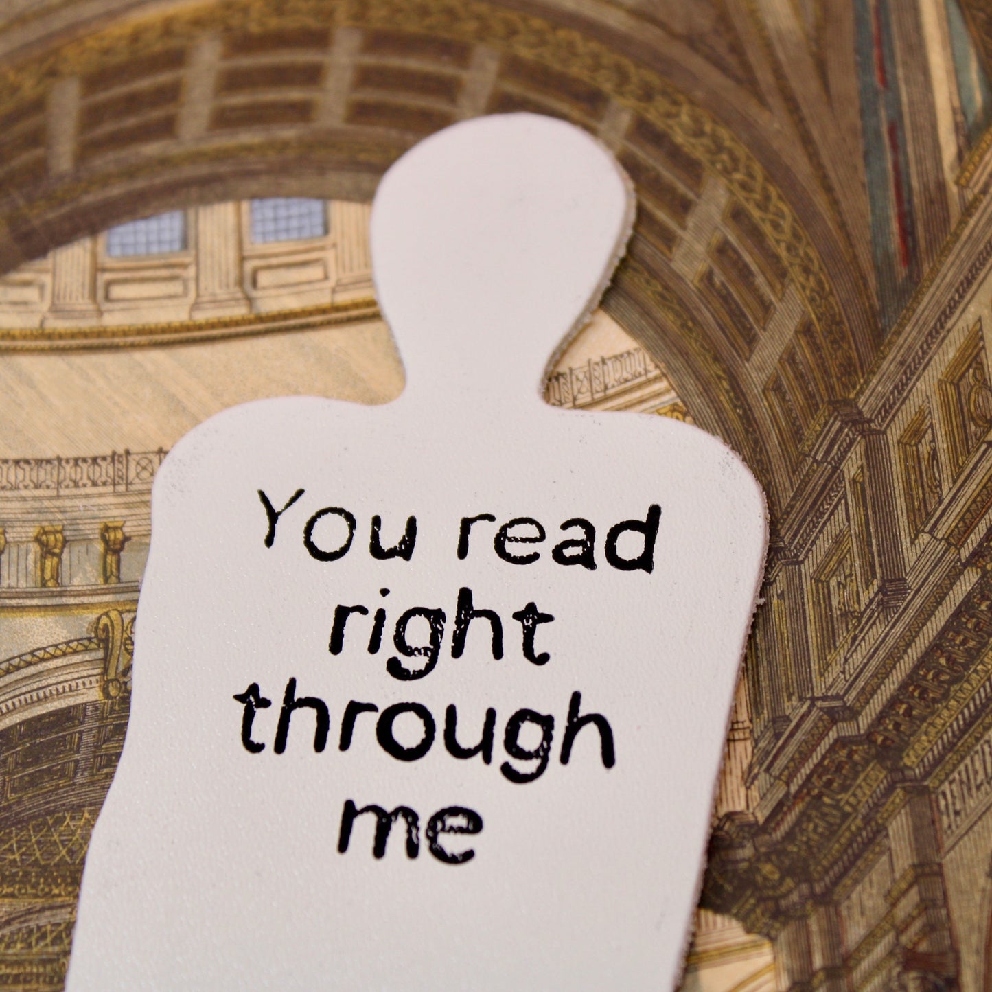 Skeleton Leather Bookmark - Black