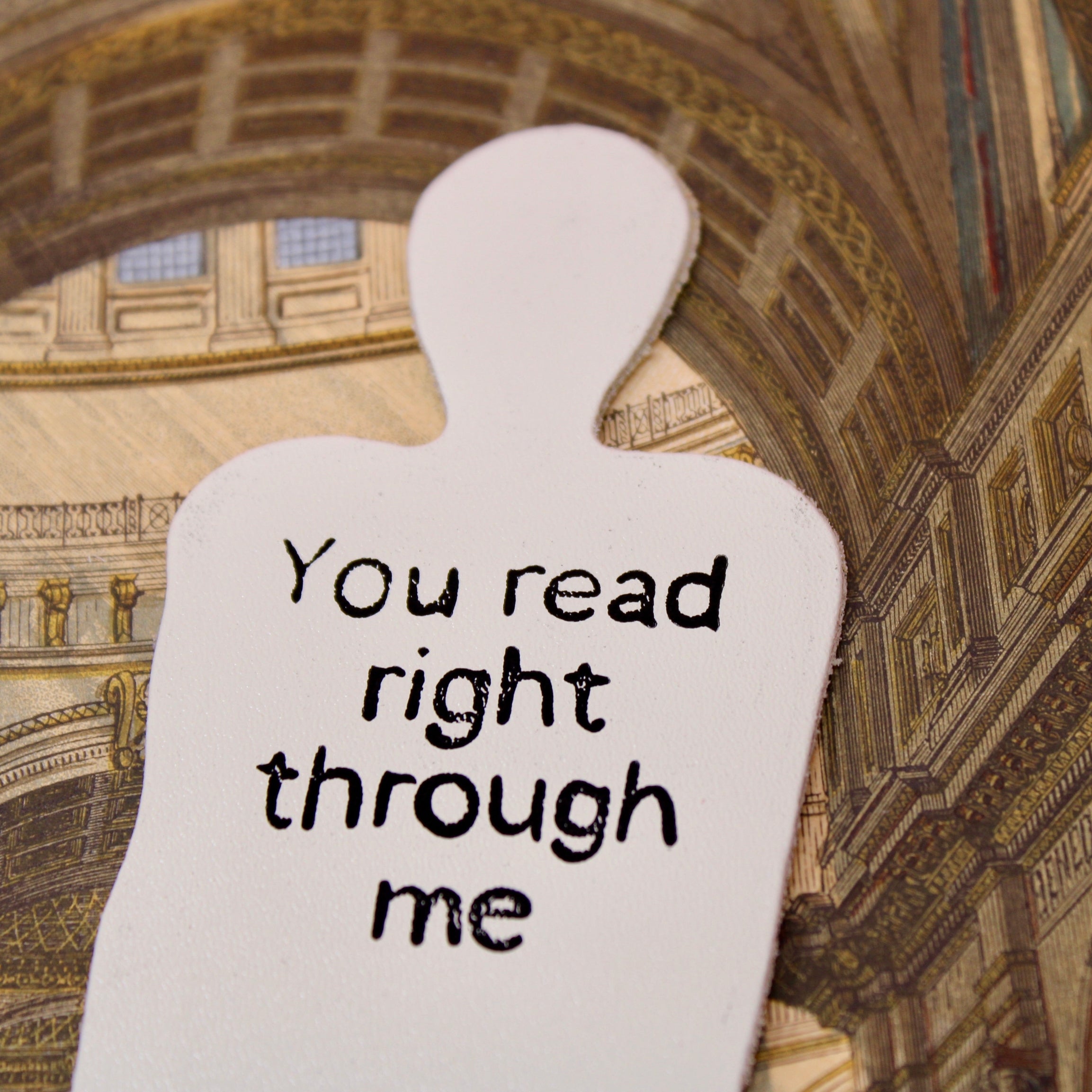 Skeleton Leather Bookmark - Black