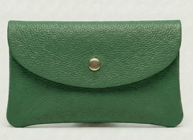 Mini Wallet- Pebble Leather - Kelly Green