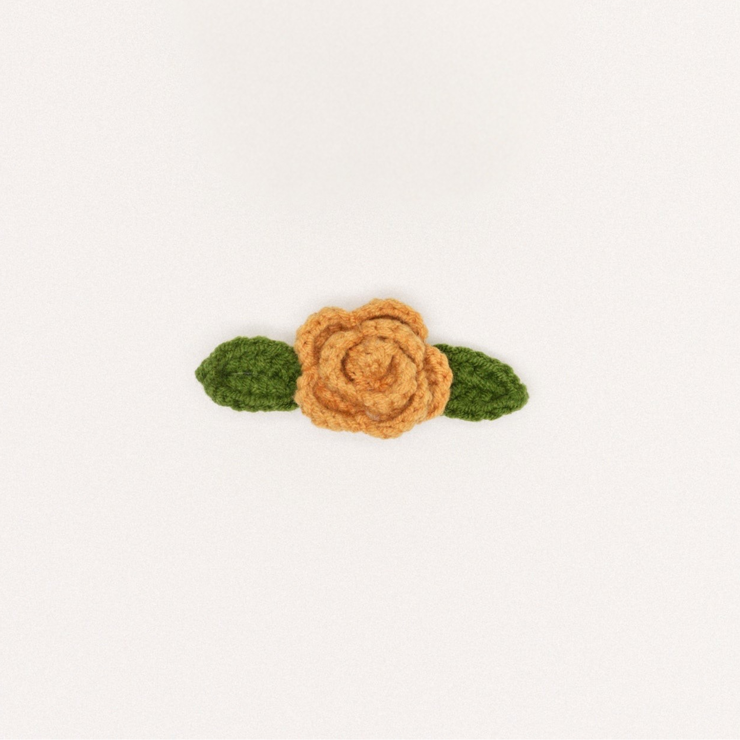 Crochet Rose Hair Clip - Camel