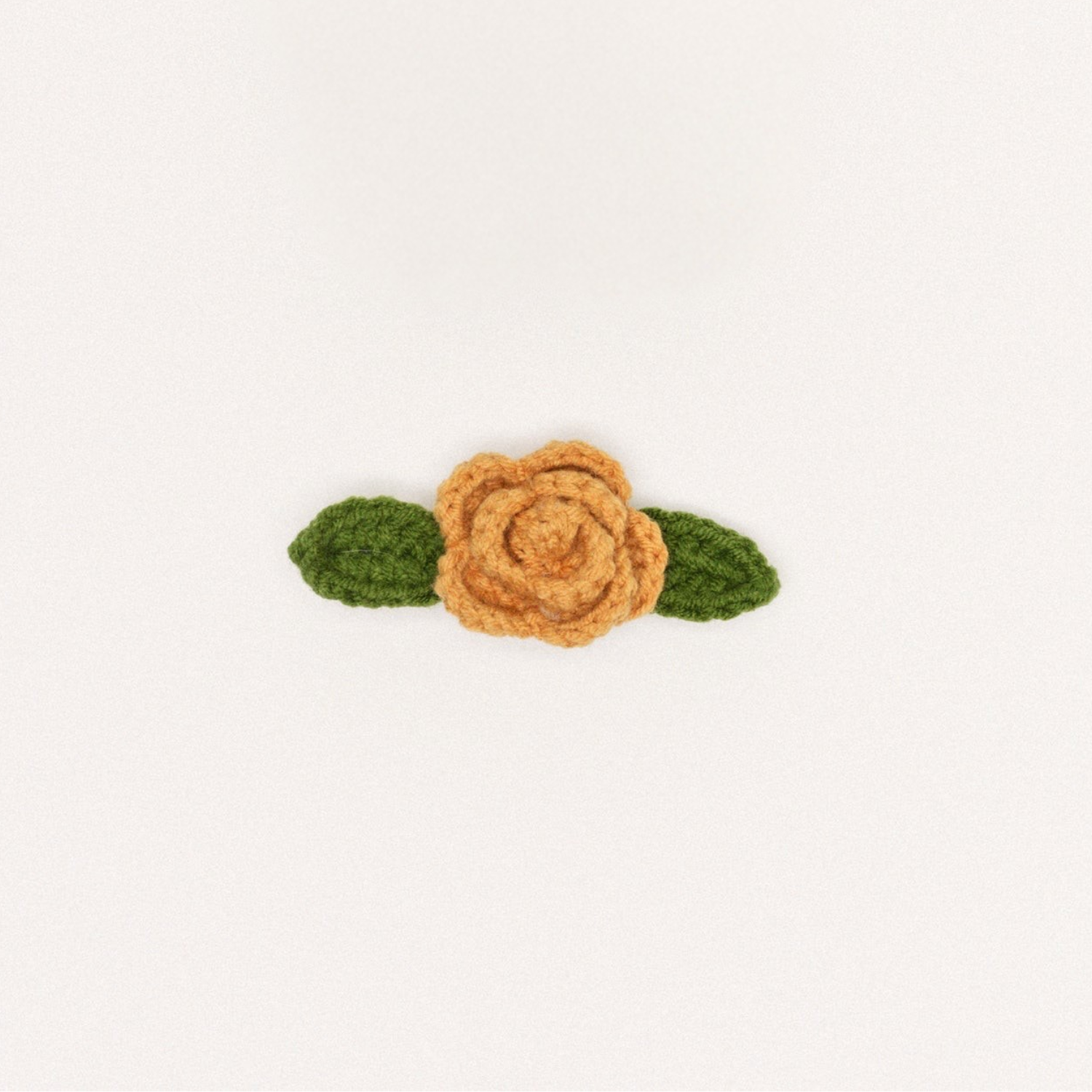 Crochet Rose Hair Clip - Camel