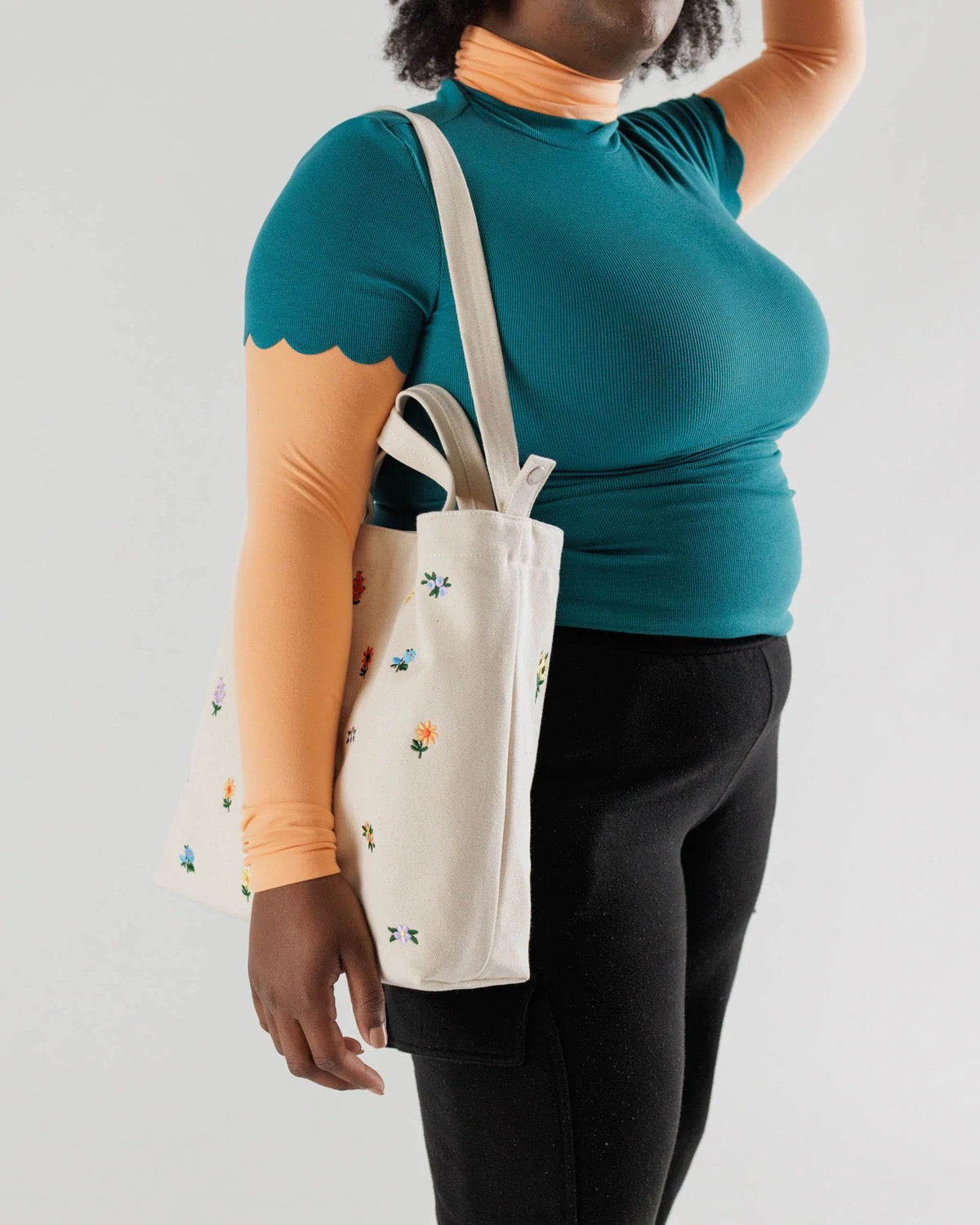 Horizontal Duck Bag - Embroidered Ditsy Florals