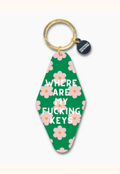 Where Are My F*cking Keys - Flower Keychain Green Properly Improper