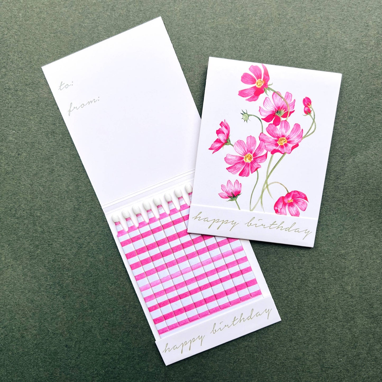 Cosmos Happy Birthday Match Card