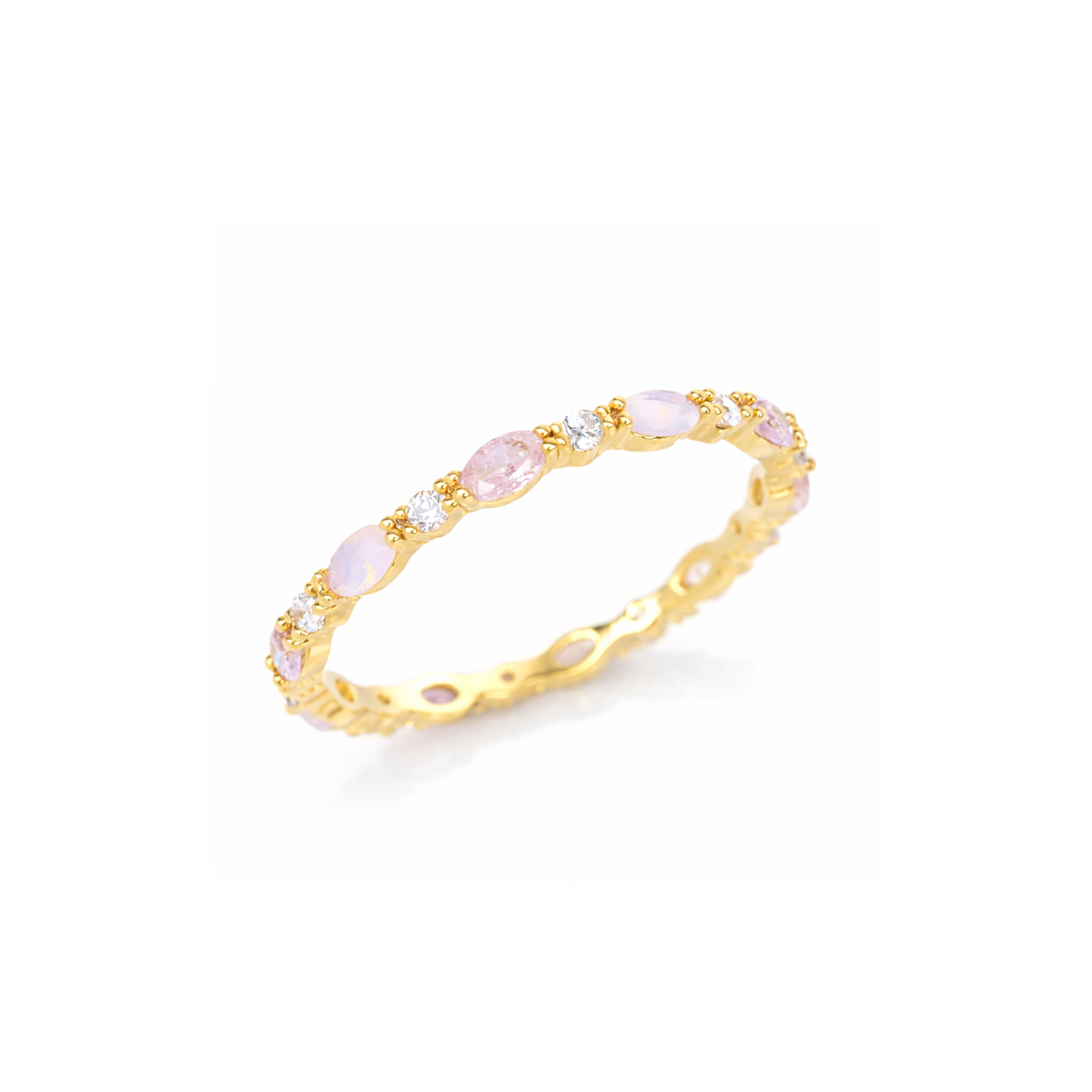 Pink and Oval CZ Ring