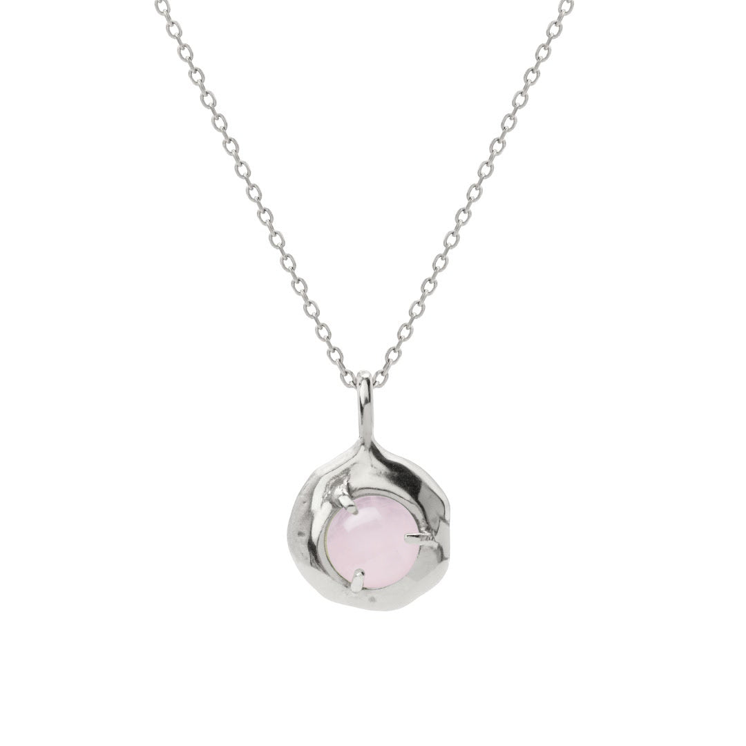 Keeper Necklace Silver - Rose Quartz