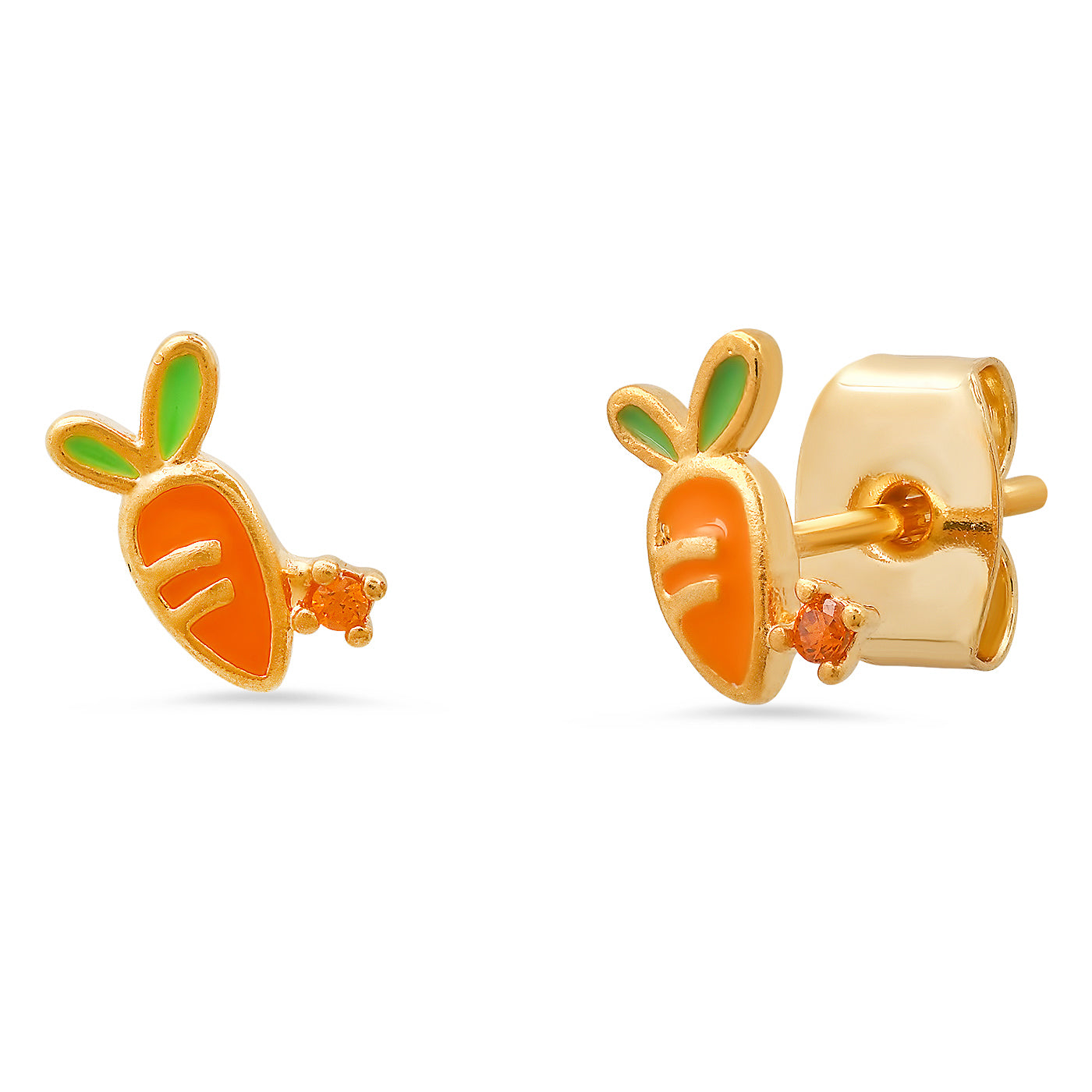 Carrot Charm Stud Earrings