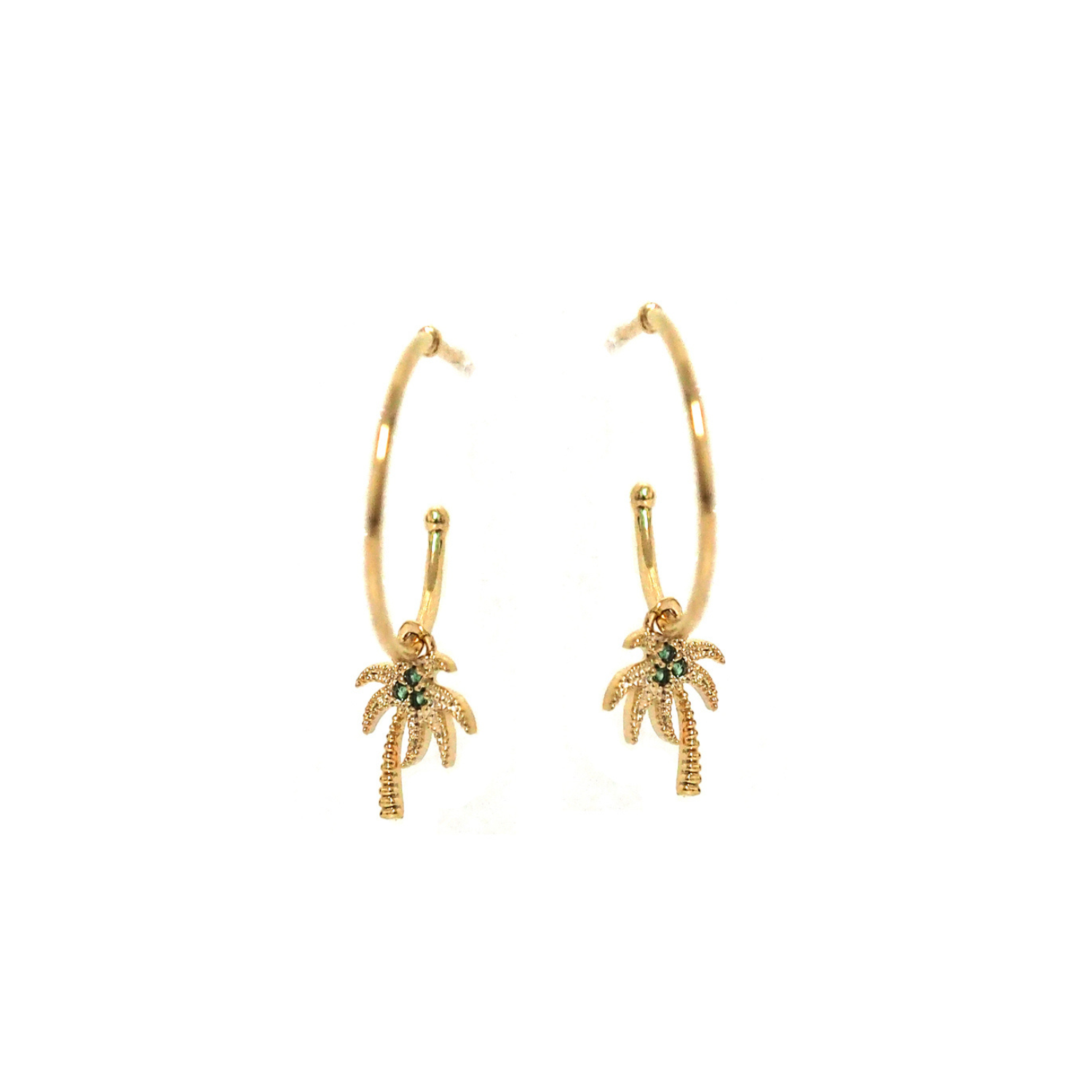 Hoops with Palm Tree Dangle