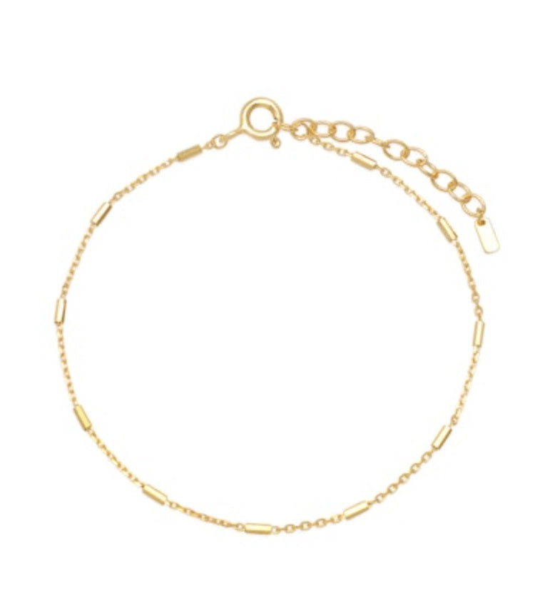 Link and Bar Chain Bracelet- Gold Vermeil