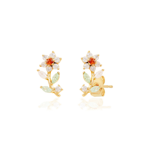 Load image 1 in gallery view. Pastel Crawling Flower Studs