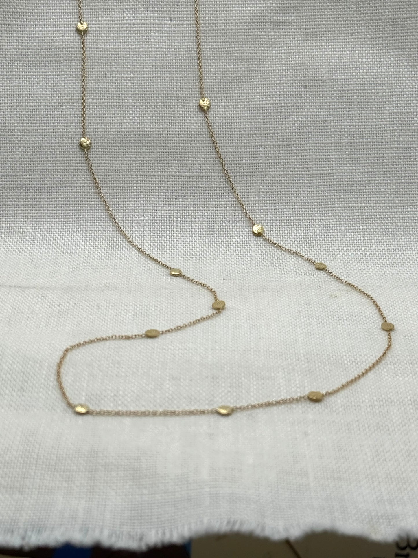 Polka Dot Necklace, 14 Karat Gold - 32"