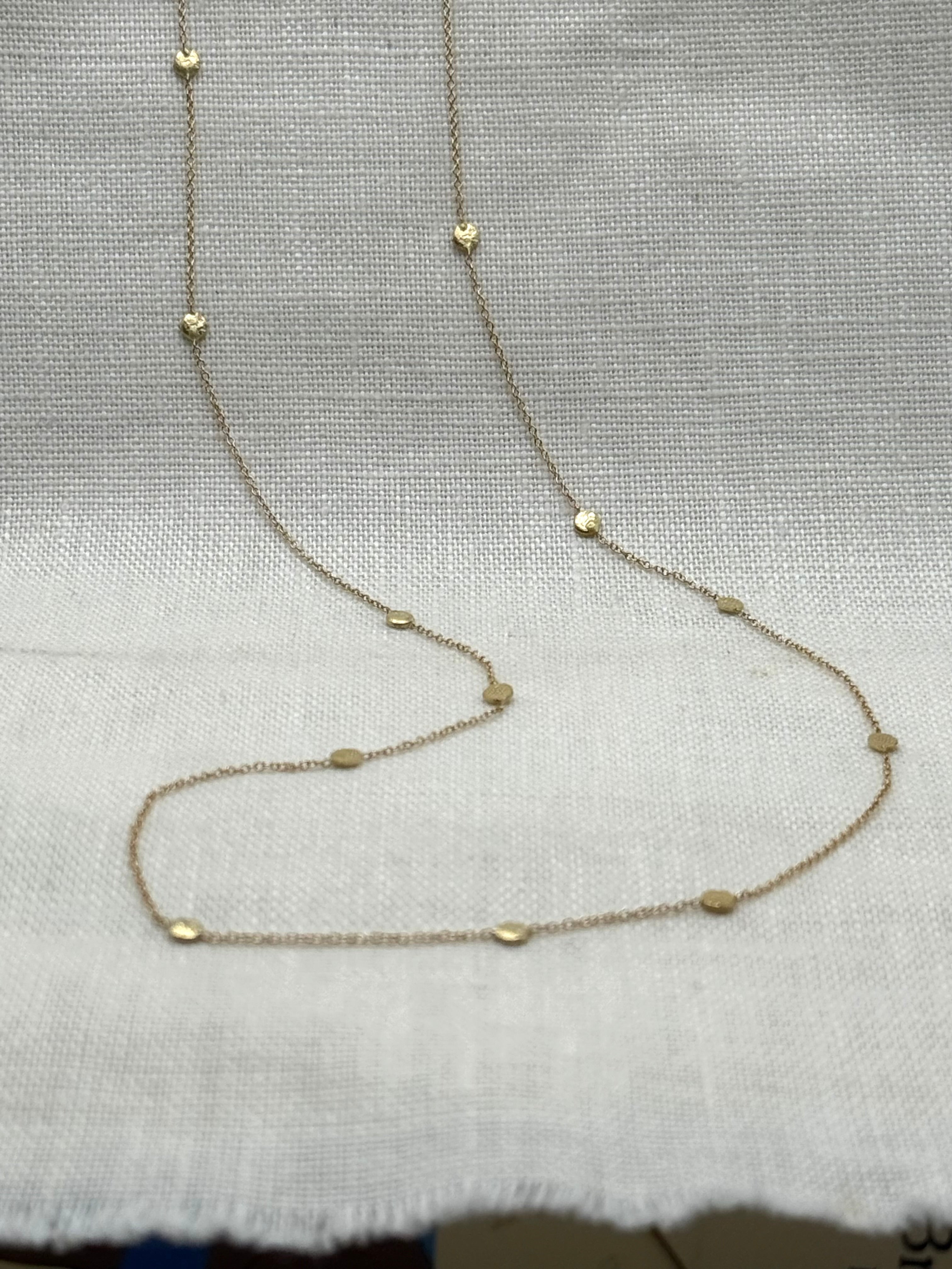 Polka Dot Necklace, 14 Karat Gold - 32"