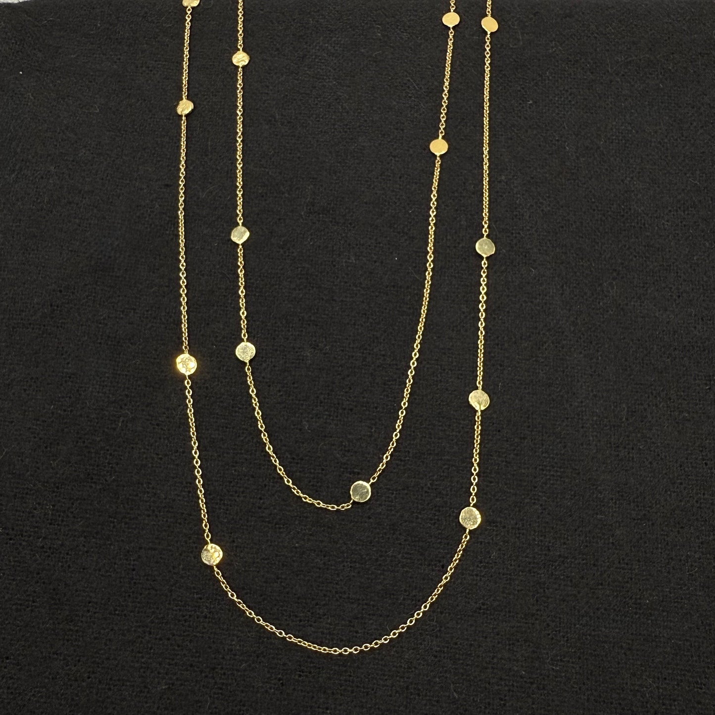 Polka Dot Necklace, 14 Karat Gold - 32"