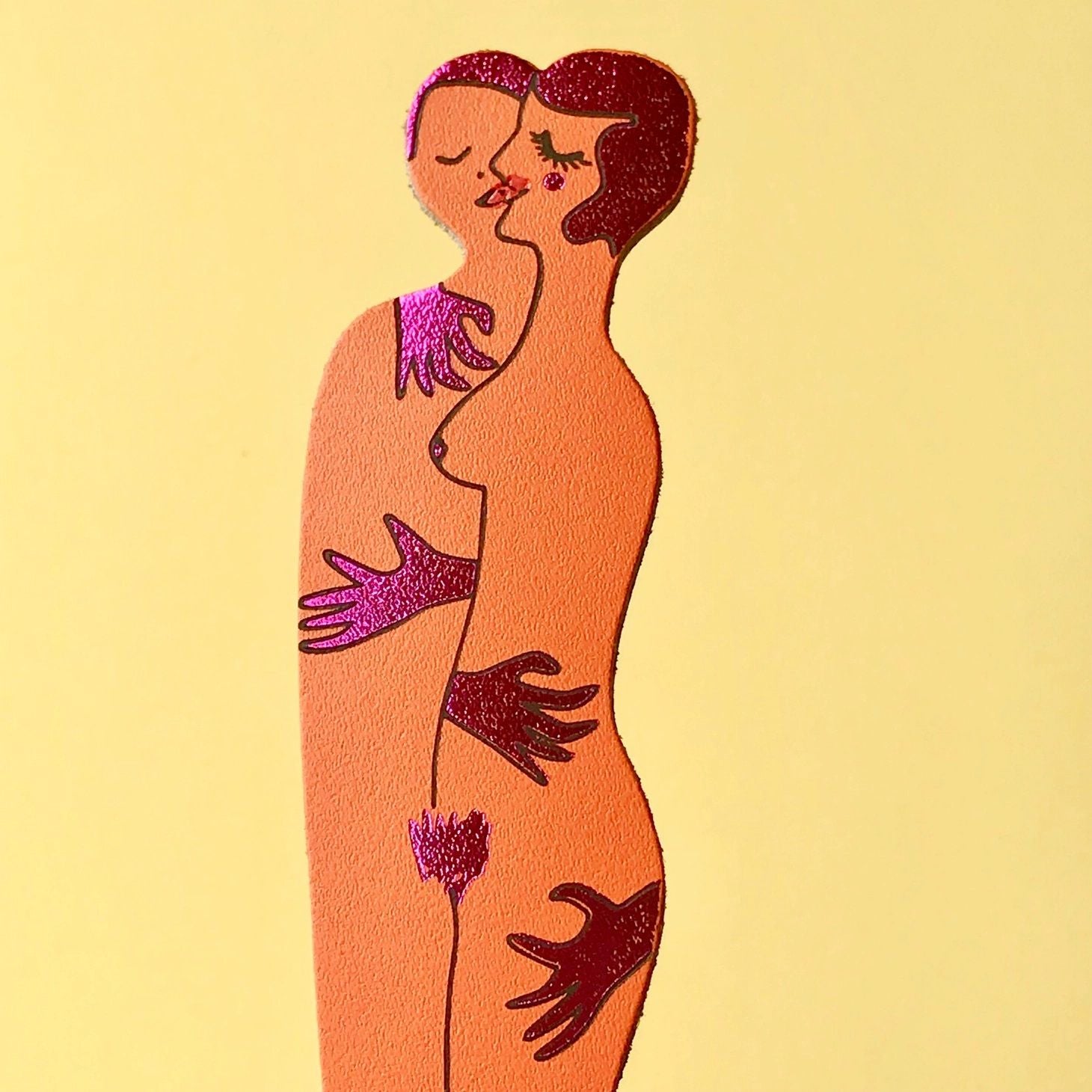 Book Lover Leather Bookmark - Orange