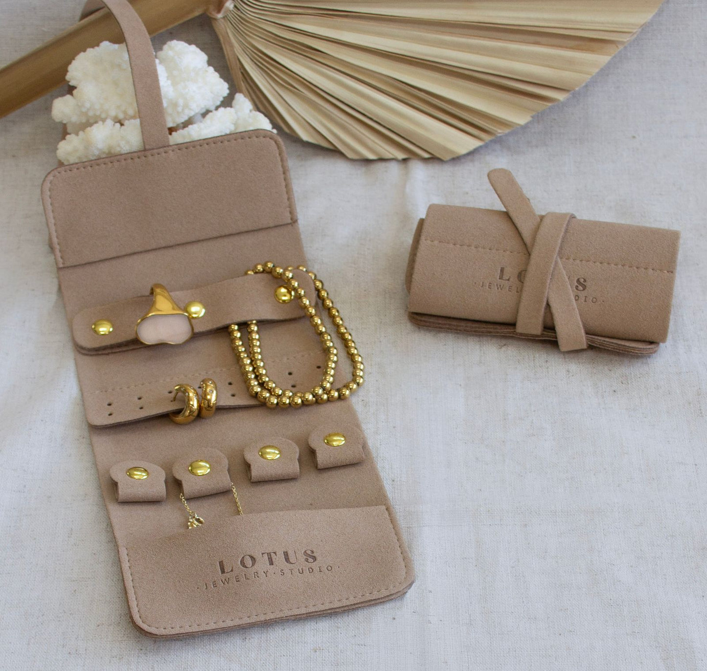 Suede Travel Jewelry Roll